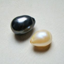 画像2: 29x22 Charcoal blown drop pearl
