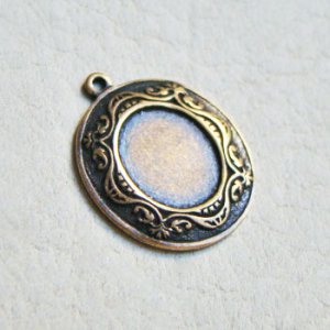 画像2: AB 10×8 oval Decorative pendant setting