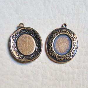 画像1: AB 10×8 oval Decorative pendant setting