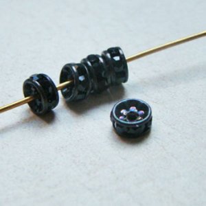 画像1: 5pcs 6mm Rondelle " Matte Black / Jet Black" 