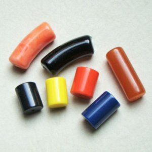 画像3: 25×10 acrylic noodle beads "faux coral"