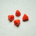 2pcs 6mm cone beads "Vermillion"