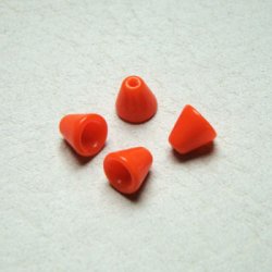 画像1: 2pcs 6mm cone beads "Vermillion"
