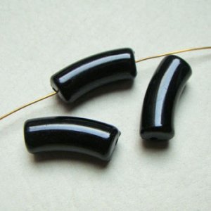 画像1: 25×10 acrylic noodle beads "Black"