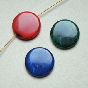 画像2: 20mm Blue marble flat disc beads