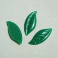 25x10 green plastic leaf cabochon