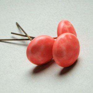 画像1: 21~22mm neon pink marble head pin