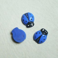 画像1: 14x11 Ladybug cabochon "Blue"