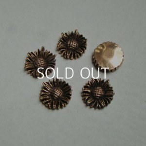 画像1: 2pcs 13mm bronze Marguerite cabochon
