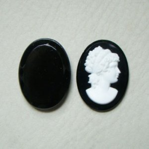 画像1: 30x22 OV "Black / Matte White" cameo