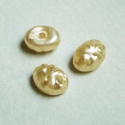 画像1: 14x10 OV ecru dimple pearl cabochon