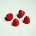 8mm red faceted spike cone cabochon
