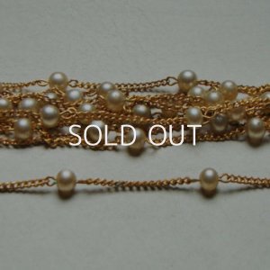 画像1: brass / 6mm ivory glass pearl chain