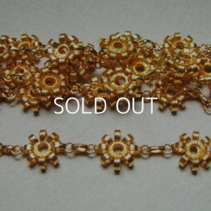 画像1: GP brass 3D flower link chain