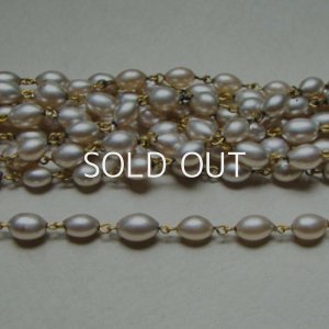 画像1: 10x6 OV glass pearl link chain