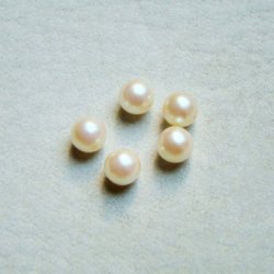 画像1: 6pcs 5mm ivory No-hole pearl