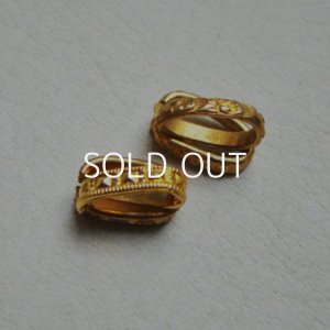 画像2: 2pcs brass 12x7 Deco oval ring