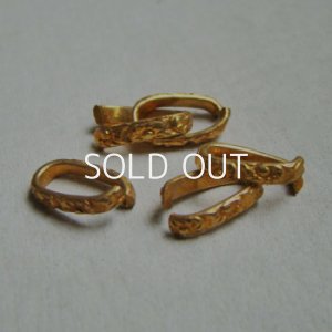 画像1: 2pcs brass 12x7 floral oval ring