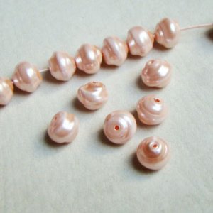 画像1: 3pcs 7x8 "Dusty Pink" swirl pearl