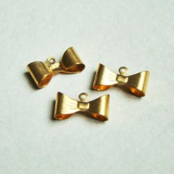 画像1: brass 3D Bow charm