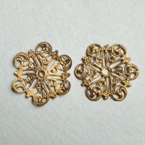 画像1: 27.5mm brass detailed filigree