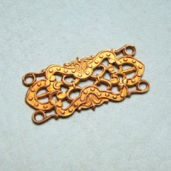 画像2: copper filigree 4-hole connector