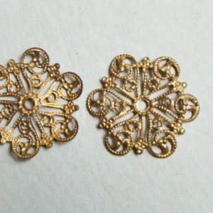 画像2: 27.5mm brass detailed filigree