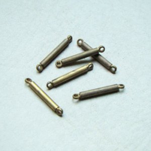 画像1: 2pcs aged brass 19mm bar connector