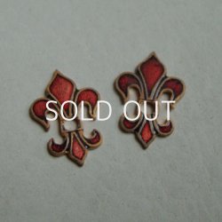 画像2: Red enamel  Fleur De Lis stamping