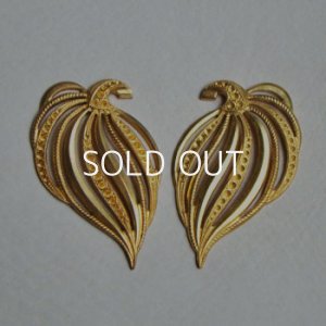 画像1: brass 56×33 leaf setting stamping