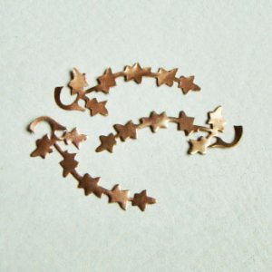 画像1: copper Ivy leaves long stamping