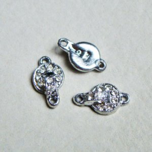 画像1: "SP/Crystal" pave stone connector