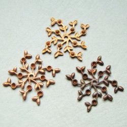 画像1: copper leafy setting filigree finding