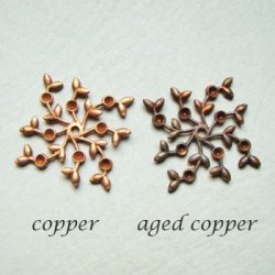 画像2: copper leafy setting filigree finding