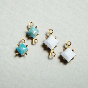 画像3: 4pcs 4mm square "Turquoise matrix"