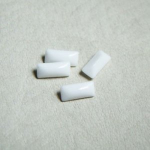 画像1: 4pcs 7×3 baguette "Chalk White"