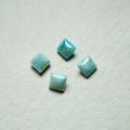 4pcs 4mm square "Turquoise matrix"