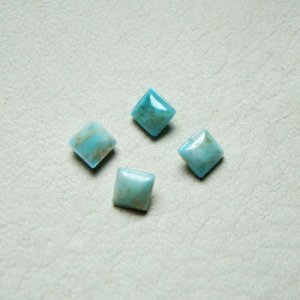 画像1: 4pcs 4mm square "Turquoise matrix"