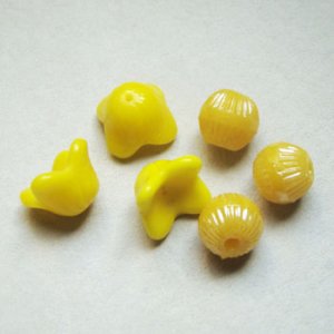 画像5: 9pcs Yellow floral glass set  "B"