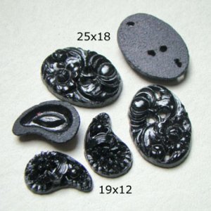 画像3: 11pcs Jet Black floral glass set "C"