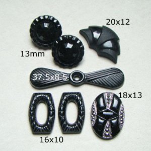 画像2: 7pcs Jet Black Deco glass set 