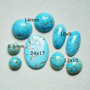 画像2: 9pcs Turquoise glass cabochon set "A"