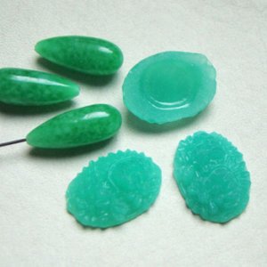 画像5: 9pcs Jade floral glass set "B"