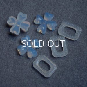 画像4: 10pcs White floral glass set "A"