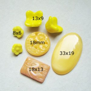 画像2: 7pcs Yellow floral glass set "A"