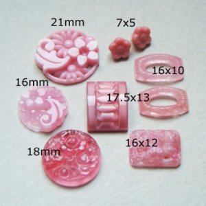 画像2: 9pcs Pink floral glass set "C"