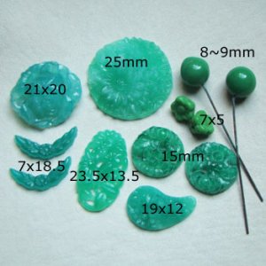 画像2: 12pcs Jade floral glass set "C"
