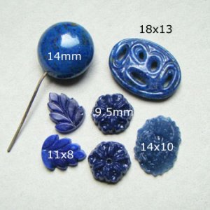 画像2: 7pcs Lapis floral glass set "A"