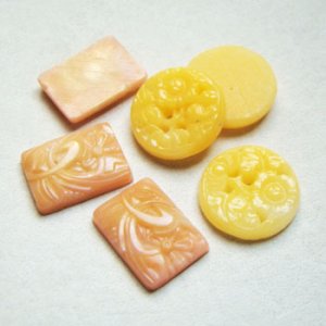 画像4: 7pcs Yellow floral glass set "A"