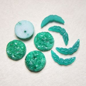 画像4: 9pcs Jade floral glass set "B"